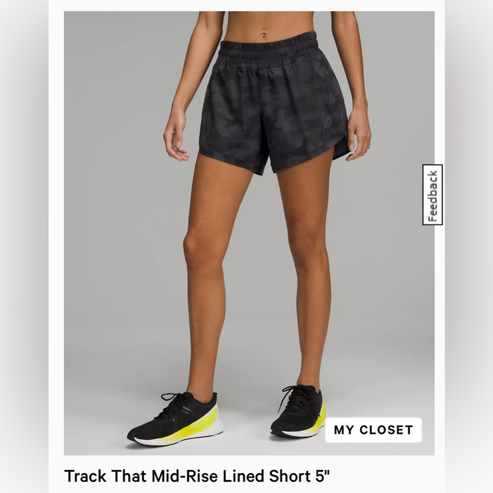 🍋Lululemon Track That Mid-Rise Short 5” Inseam - Camo - 10